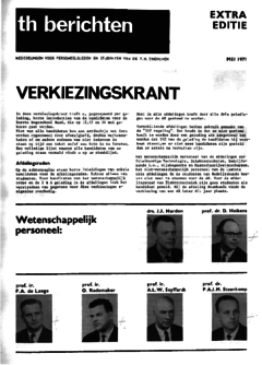 Voorzijde van magazine: Verkiezingskrant - mei 1971