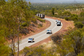 The convoy on the road on day two. Photo | Bart van Overbeeke