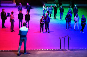 'U meet light' in de markthal. Foto | Bart van Overbeeke