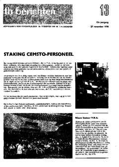 Voorzijde van magazine: TH berichten 13 - 27 november 1970