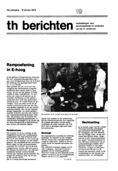 Voorzijde van magazine: TH berichten 19 - 12 januari 1973