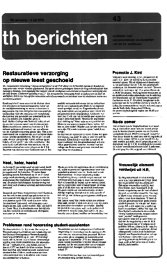 Voorzijde van magazine: TH berichten 43 - 2 juli 1976