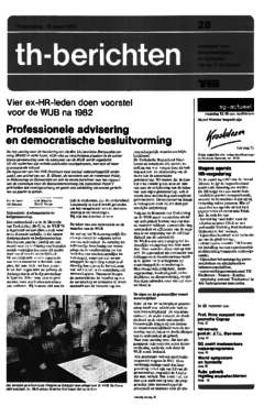 Voorzijde van magazine: TH berichten 28 - 16 maart 1979