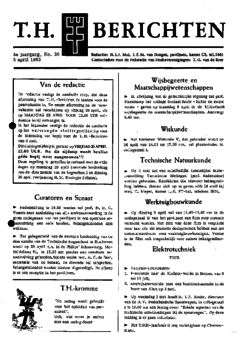 Voorzijde van magazine: TH berichten 26 - 5 april 1963