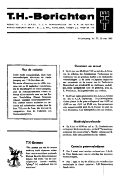 Voorzijde van magazine: TH berichten 32 - 30 mel 1962