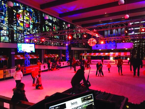 A modern church in Weert recently transformed into a skating rink.