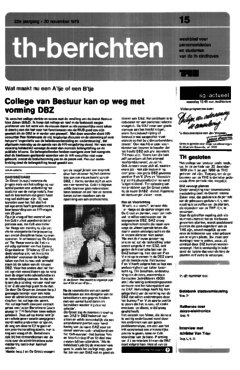 Voorzijde van magazine: TH berichten 15 - 30 november 1979