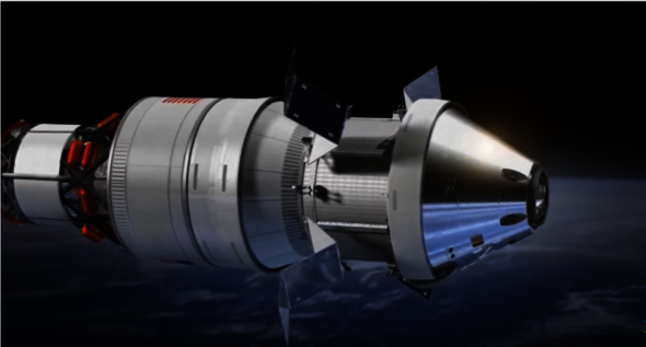 Artists' impression of the Deep Space Gateway, the intended successor of the International Space Station (ISS).