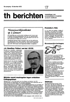 Voorzijde van magazine: TH berichten 17 - 15 december 1972