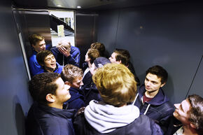 In de lift in Flux. Foto | Bart van Overbeeke