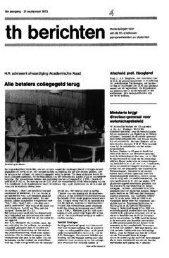 Voorzijde van magazine: TH berichten 4 - 21 september 1973