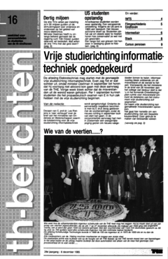 Voorzijde van magazine: TH berichten 16 - 6 december 1985