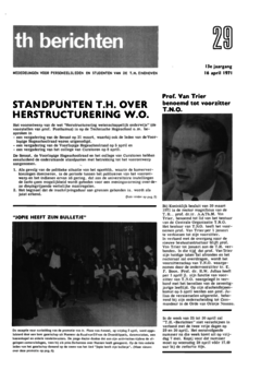 Voorzijde van magazine: TH berichten 29 - 16 april 1971
