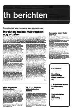 Voorzijde van magazine: TH berichten 33 - 15 april 1977