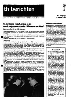 Voorzijde van magazine: TH berichten 7 - 11 oktober 1968