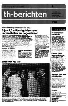 Voorzijde van magazine: TH berichten 5 - 24 september 1982