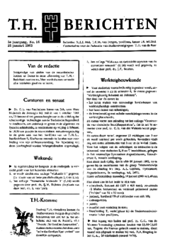 Voorzijde van magazine: TH berichten 16 - 25 januari 1963