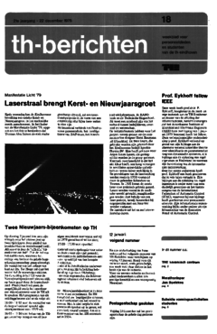 Voorzijde van magazine: TH berichten 18 - 22 december 1978