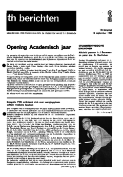 Voorzijde van magazine: TH berichten 3 - 12 september 1969