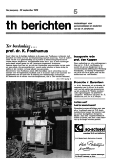 Voorzijde van magazine: TH berichten 5 - 22 september 1972