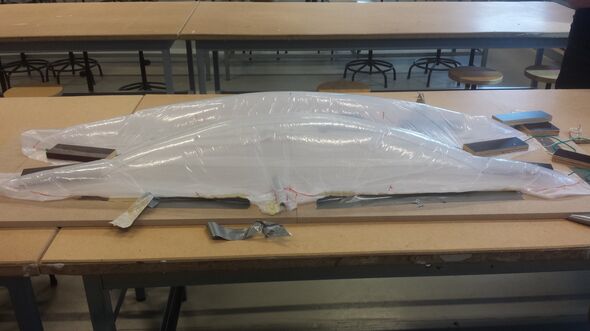 Model van de ballon met behulp waarvan de ijsbrug wordt gebouwd. Model van de ballon met behulp waarvan de ijsbrug wordt gebouwd.