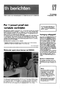 Voorzijde van magazine: TH berichten 17 - 17 december 1971