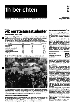 Voorzijde van magazine: TH berichten 2 - 7 september 1968