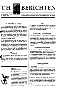 Voorzijde van magazine: TH berichten 23 - 15 maart 1963