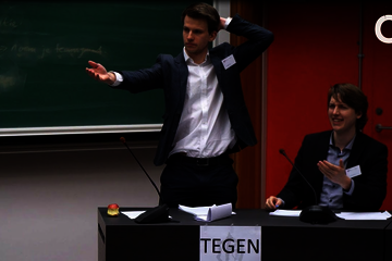 NK Beleidsdebatteren 2018 in het Auditorium van de Technische Universiteit Eindhoven. Het toernooi werd voor de 28e keer ...