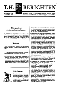 Voorzijde van magazine: TH berichten 7 - 2 november 1962