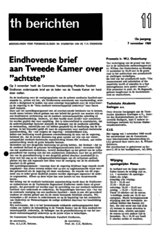 Voorzijde van magazine: TH berichten 11 - 7 november 1969