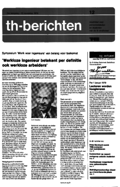 Voorzijde van magazine: TH berichten 12 - 10 november 1978