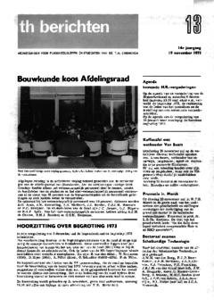 Voorzijde van magazine: TH berichten 13 - 19 november 1971