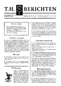 Voorzijde van magazine: TH berichten 18 - 8 februari 1963