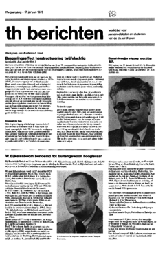 Voorzijde van magazine: TH berichten 19 - 17 januari 1975