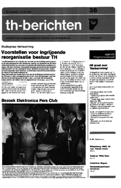 Voorzijde van magazine: TH berichten 36 - 12 juni 1981