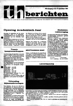 Voorzijde van magazine: TH berichten 3 - 15 september 1967