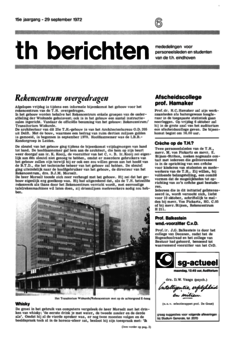 Voorzijde van magazine: TH berichten 6 - 29 september 1972