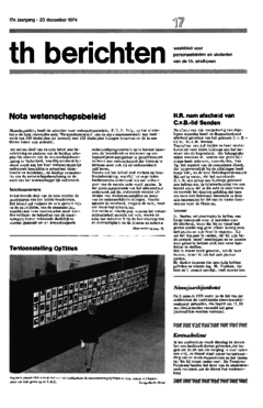 Voorzijde van magazine: TH berichten 17 - 20 december 1974