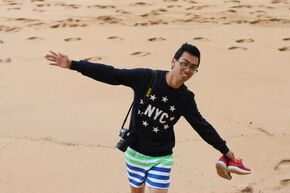 On one of the many beaches of the Great Ocean Road.