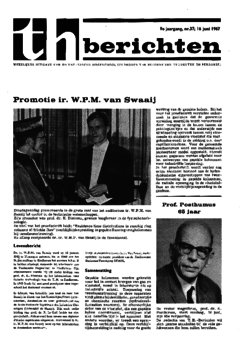 Voorzijde van magazine: TH berichten 37 - 16 juni 1967