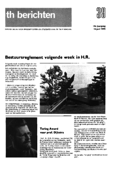 Voorzijde van magazine: TH berichten 39 - 16 juni 1972