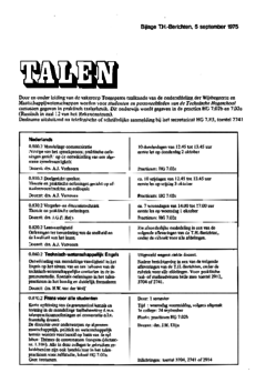 Voorzijde van magazine: TH berichten bijlage - 5 september 1975