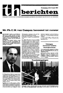 Voorzijde van magazine: TH berichten 23 - 3 maart 1967