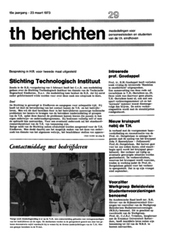 Voorzijde van magazine: TH berichten 29 - 23 maart 1973