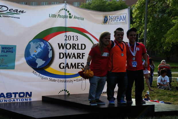 Three gold medals for swimming coach at World Dwarf games