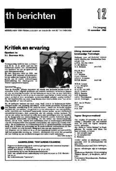 Voorzijde van magazine: TH berichten 12 - 15 november 1968