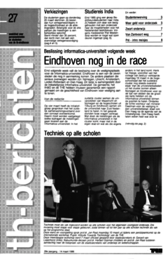Voorzijde van magazine: TH berichten 27 - 14 maart 1986