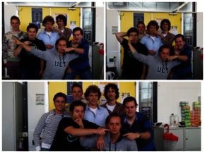 Team 'Dat zit wel snor' bij de start. Team 'Dat zit wel snor' bij de start.