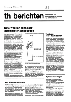 Voorzijde van magazine: TH berichten 21 - 26 januari 1973